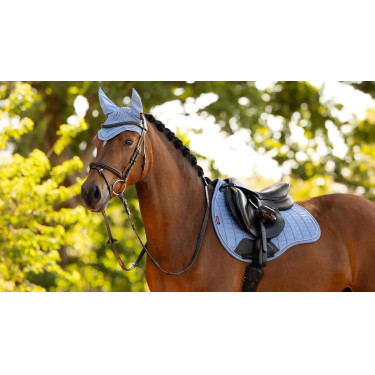 Tappetino LeMieux Reflective Suede Misto GP Square Blu polvere Tappetino LeMieux Reflective Suede Misto GP Square Blu polvere