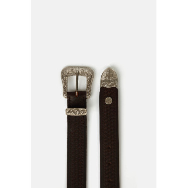 Cintura western in pelle Horze Blaze Marrone