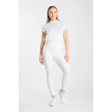 Leggings da equitazione B Vertigo Diana da donna con fondi integrali compressivi Bianco brillante