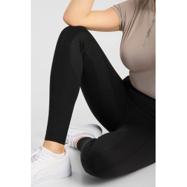 Leggings da equitazione full grip Horze Katharina effetto snellente donna Nero
