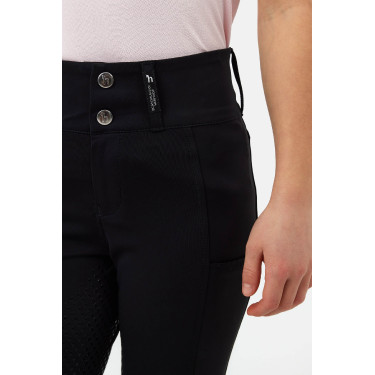 Pantaloni da equitazione Horze a fondo integrale Young Rider Evelyn Nero