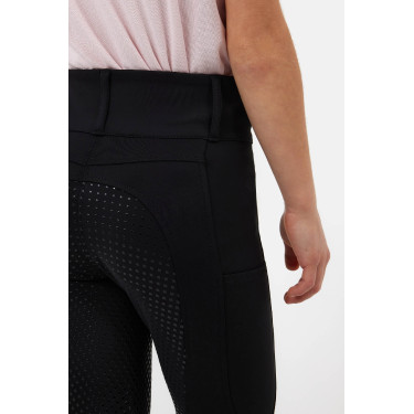 Pantaloni da equitazione Horze a fondo integrale Young Rider Evelyn Nero