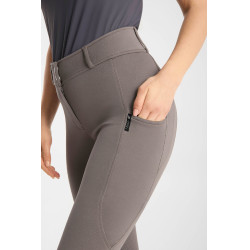 Pantaloni da equitazione da donna Horze Chara full grip Legno flottante Grigio