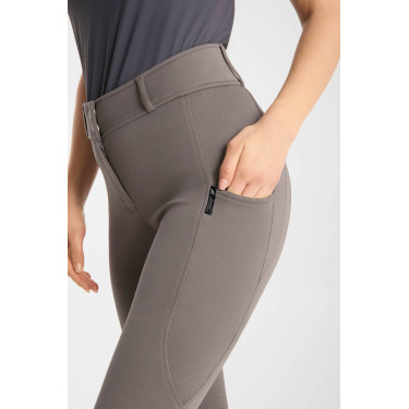 Pantaloni da equitazione da donna Horze Chara full grip Legno flottante Grigio