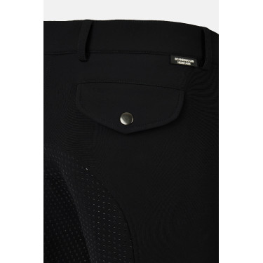 Pantaloni da equitazione Horze Grand Prix Pro da uomo con fondo integrale Nero