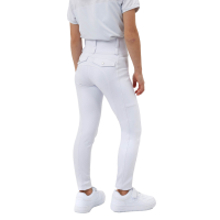 Pantaloni ibridi Horze Young Rider Anya full grip Bianco brillante