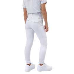 Pantaloni ibridi Horze Young Rider Anya full grip Bianco brillante