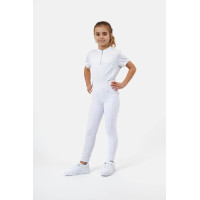 Pantaloni ibridi Horze Young Rider Anya full grip Bianco brillante