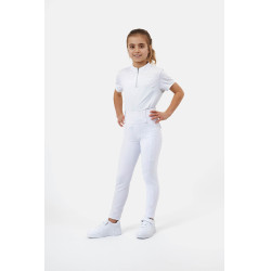 Pantaloni ibridi Horze Young Rider Anya full grip Bianco brillante