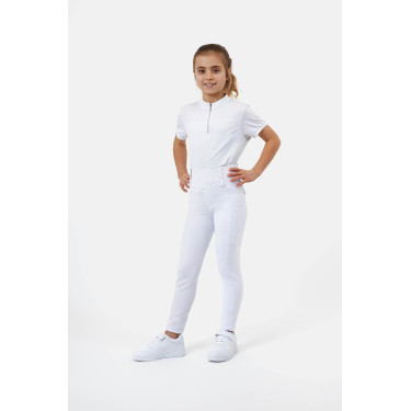 Pantaloni ibridi Horze Young Rider Anya full grip Bianco brillante