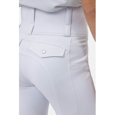 Pantaloni ibridi Horze Young Rider Anya full grip Bianco brillante