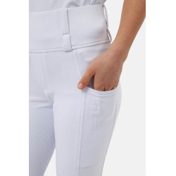 Pantaloni ibridi Horze Young Rider Anya full grip Bianco brillante