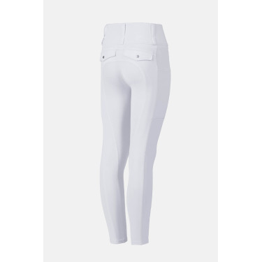 Pantaloni ibridi Horze Young Rider Anya full grip Bianco brillante