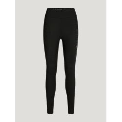 Leggings Tommy Hilfiger Equestrian Elmira da donna full grip con strass Nero