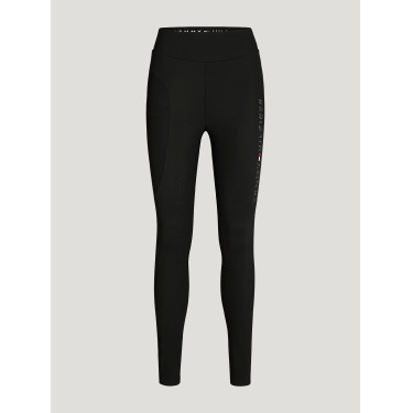 Leggings Tommy Hilfiger Equestrian Elmira da donna full grip con strass Nero