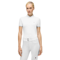 Polo da gara Linsay Tommy Hilfiger Equestrian a maniche corte da donna Bianco ottico