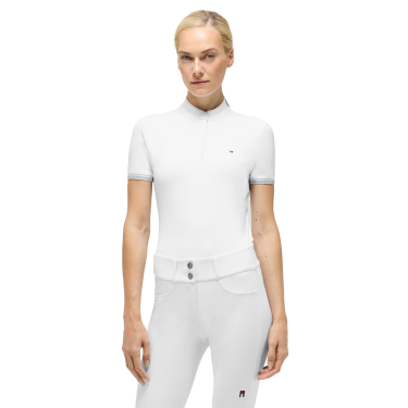 Polo da gara Linsay Tommy Hilfiger Equestrian a maniche corte da donna Bianco ottico