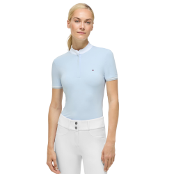 Polo da gara Linsay Tommy Hilfiger Equestrian a maniche corte da donna Blu dolce