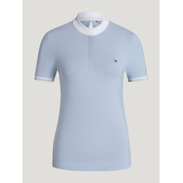 Polo da gara Linsay Tommy Hilfiger Equestrian a maniche corte da donna Blu dolce