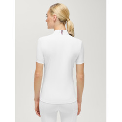 Polo da concorso Selma Tommy Hilfiger Equestrian a maniche corte da donna Bianco ottico