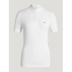 Polo da concorso Selma Tommy Hilfiger Equestrian a maniche corte da donna Bianco ottico