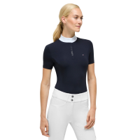 Polo da concorso Selma Tommy Hilfiger Equestrian a maniche corte da donna Cielo del deserto Blu Polo da concorso Selma Tommy Hilfiger Equestrian a maniche corte da donna Cielo del deserto Blu