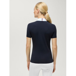 Polo da concorso Selma Tommy Hilfiger Equestrian a maniche corte da donna Cielo del deserto Blu
