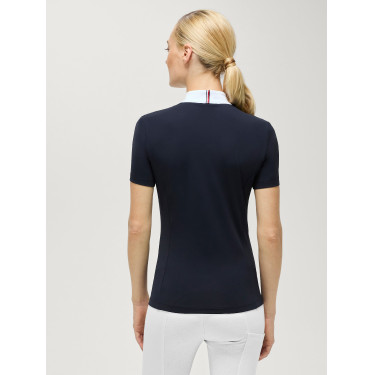 Polo da concorso Selma Tommy Hilfiger Equestrian a maniche corte da donna Cielo del deserto Blu