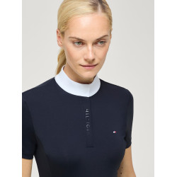 Polo da concorso Selma Tommy Hilfiger Equestrian a maniche corte da donna Cielo del deserto Blu