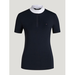 Polo da concorso Selma Tommy Hilfiger Equestrian a maniche corte da donna Cielo del deserto Blu