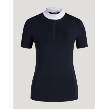 Polo da concorso Selma Tommy Hilfiger Equestrian a maniche corte da donna Cielo del deserto Blu