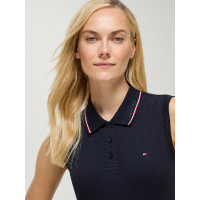 Polo smanicato da donna Cordova Tommy Hilfiger Equestrian Cielo del deserto Blu