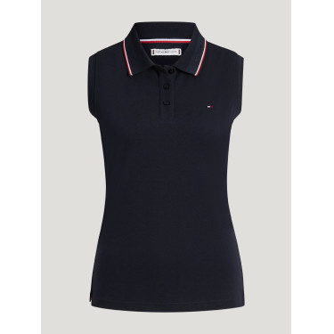 Polo smanicato da donna Cordova Tommy Hilfiger Equestrian Cielo del deserto Blu