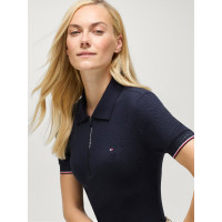 Polo con zip Anaheim Tommy Hilfiger Equestrian donna Cielo del deserto Blu