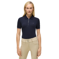 Polo con zip Anaheim Tommy Hilfiger Equestrian donna Cielo del deserto Blu