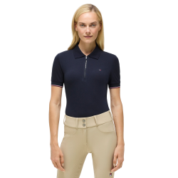 Polo con zip Anaheim Tommy Hilfiger Equestrian donna Cielo del deserto Blu