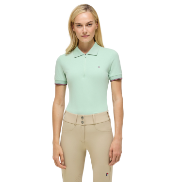 Polo con zip Anaheim Tommy Hilfiger Equestrian donna Menta belair Verde