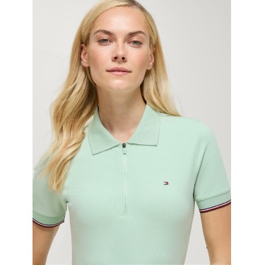 Polo con zip Anaheim Tommy Hilfiger Equestrian donna Menta belair Verde
