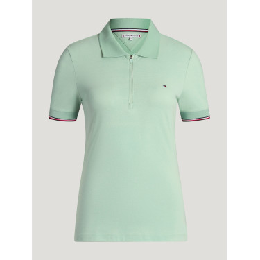 Polo con zip Anaheim Tommy Hilfiger Equestrian donna Menta belair Verde