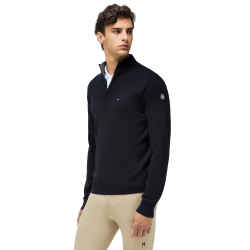 Maglione 1/4 zip da uomo Tommy Hilfiger Equestrian Irvine Cielo del deserto Blu