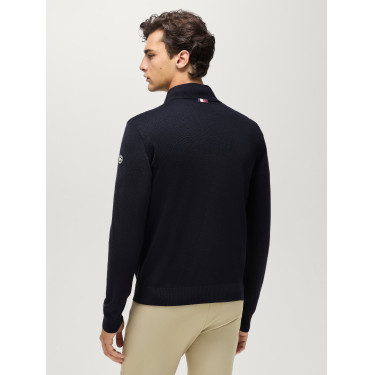Maglione 1/4 zip da uomo Tommy Hilfiger Equestrian Irvine Cielo del deserto Blu
