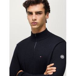 Maglione 1/4 zip da uomo Tommy Hilfiger Equestrian Irvine Cielo del deserto Blu
