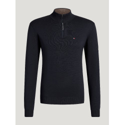 Maglione 1/4 zip da uomo Tommy Hilfiger Equestrian Irvine Cielo del deserto Blu