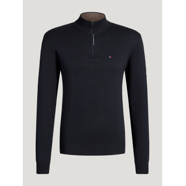 Maglione 1/4 zip da uomo Tommy Hilfiger Equestrian Irvine Cielo del deserto Blu