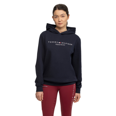 Felpa con cappuccio da donna Tommy Hilfiger Equestrian Cielo del deserto Blu