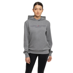 Felpa con cappuccio da donna Tommy Hilfiger Equestrian Grigio mélange