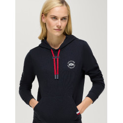 Felpa con cappuccio Laguna Tommy Hilfiger Equestrian da donna con logo Cielo del deserto Blu