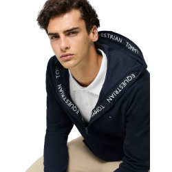 Felpa con cappuccio con zip Tommy Hilfiger Equestrian Ventura da uomo Cielo del deserto Blu
