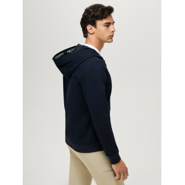 Felpa con cappuccio con zip Tommy Hilfiger Equestrian Ventura da uomo Cielo del deserto Blu