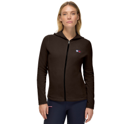 Felpa con cappuccio con zip Tommy Hilfiger Equestrian donna Whitney Brookwood Marrone Felpa con cappuccio con zip Tommy Hilfiger Equestrian donna Whitney Brookwood Marrone